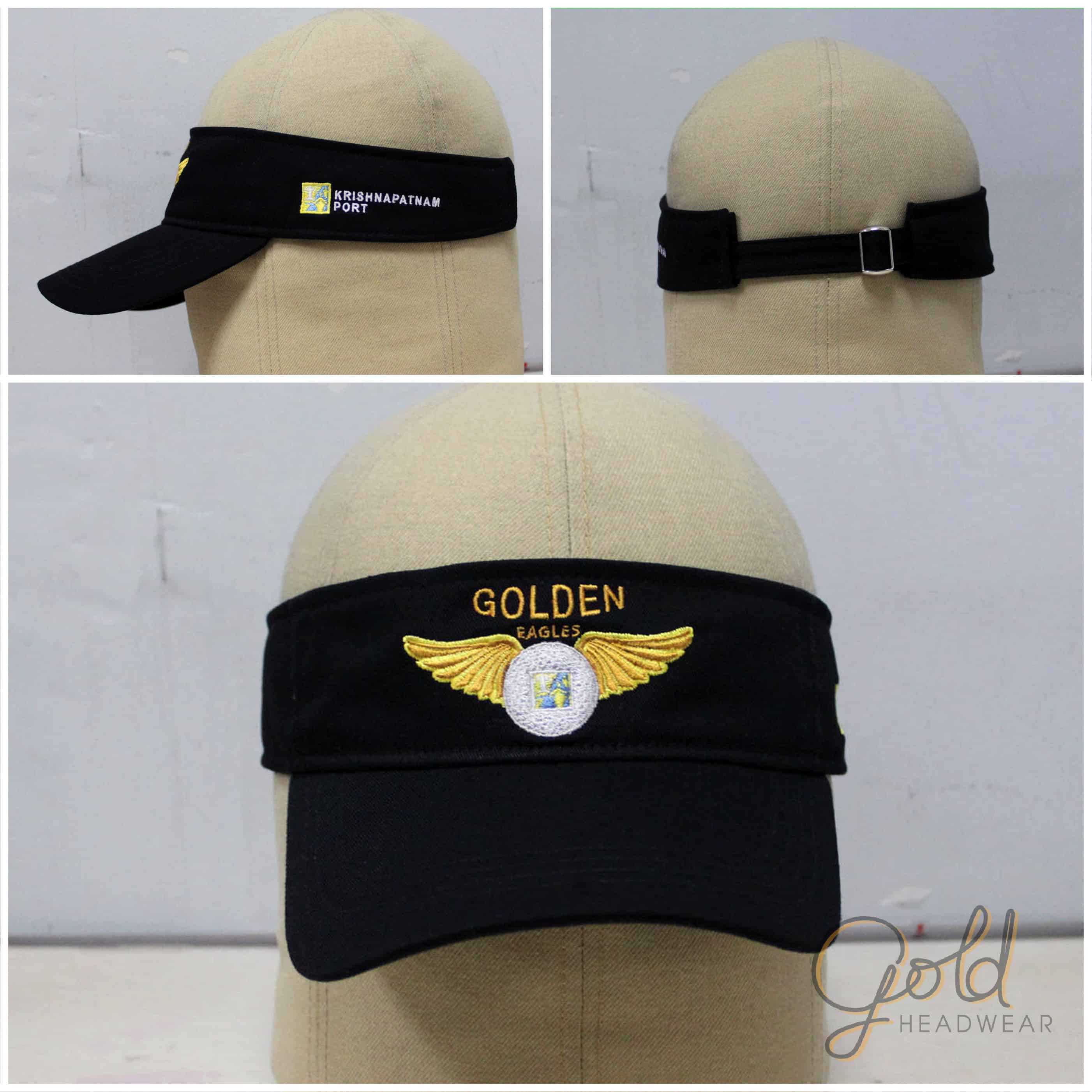 Custom made visor cap golden eagles
