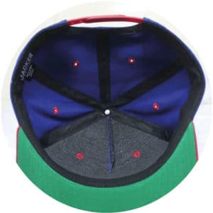Bleu-red-and-green-snapback-5-panel-inside